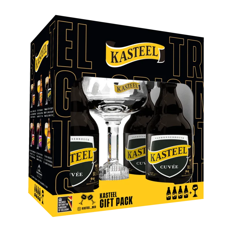 Kasteel Cuvée (4x 33 cl fles + 1x glas)