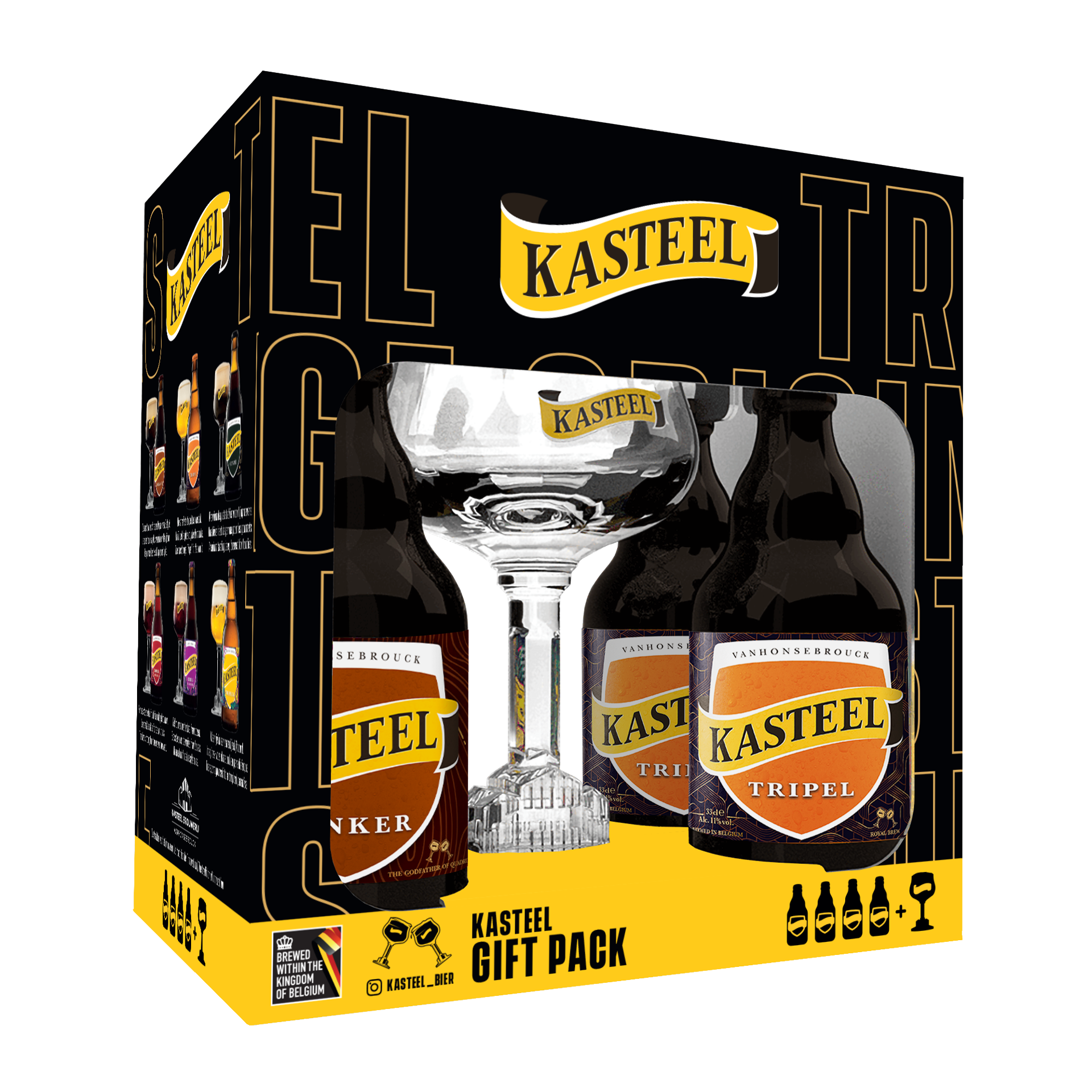 Kasteel Tripel & Kasteel Donker (4x 33 cl + 1x glas)