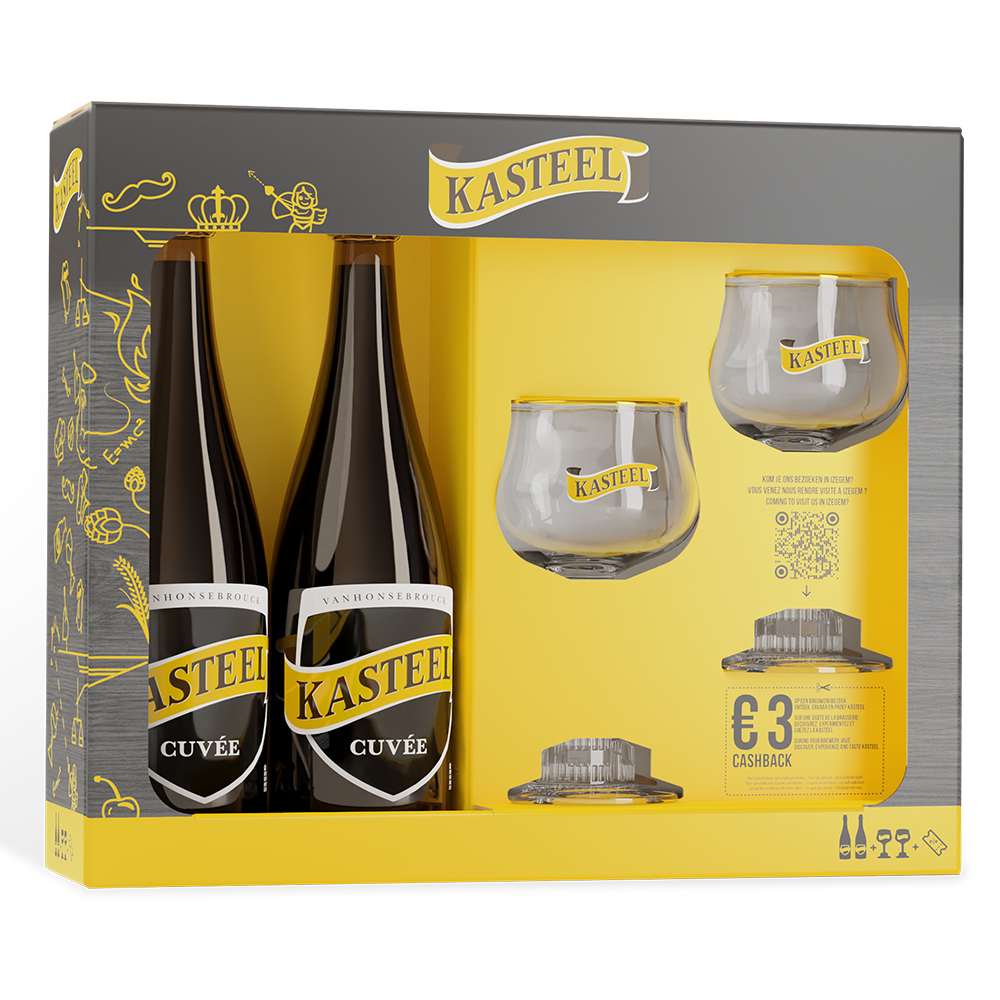 Kasteel Cuvée (2 bouteilles de 75 cl fles + 2 verres)
