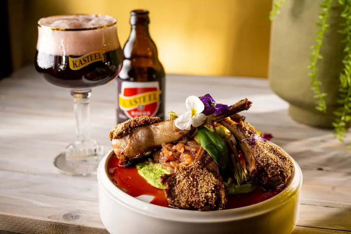 Risotto with lamb and Kasteel Rouge