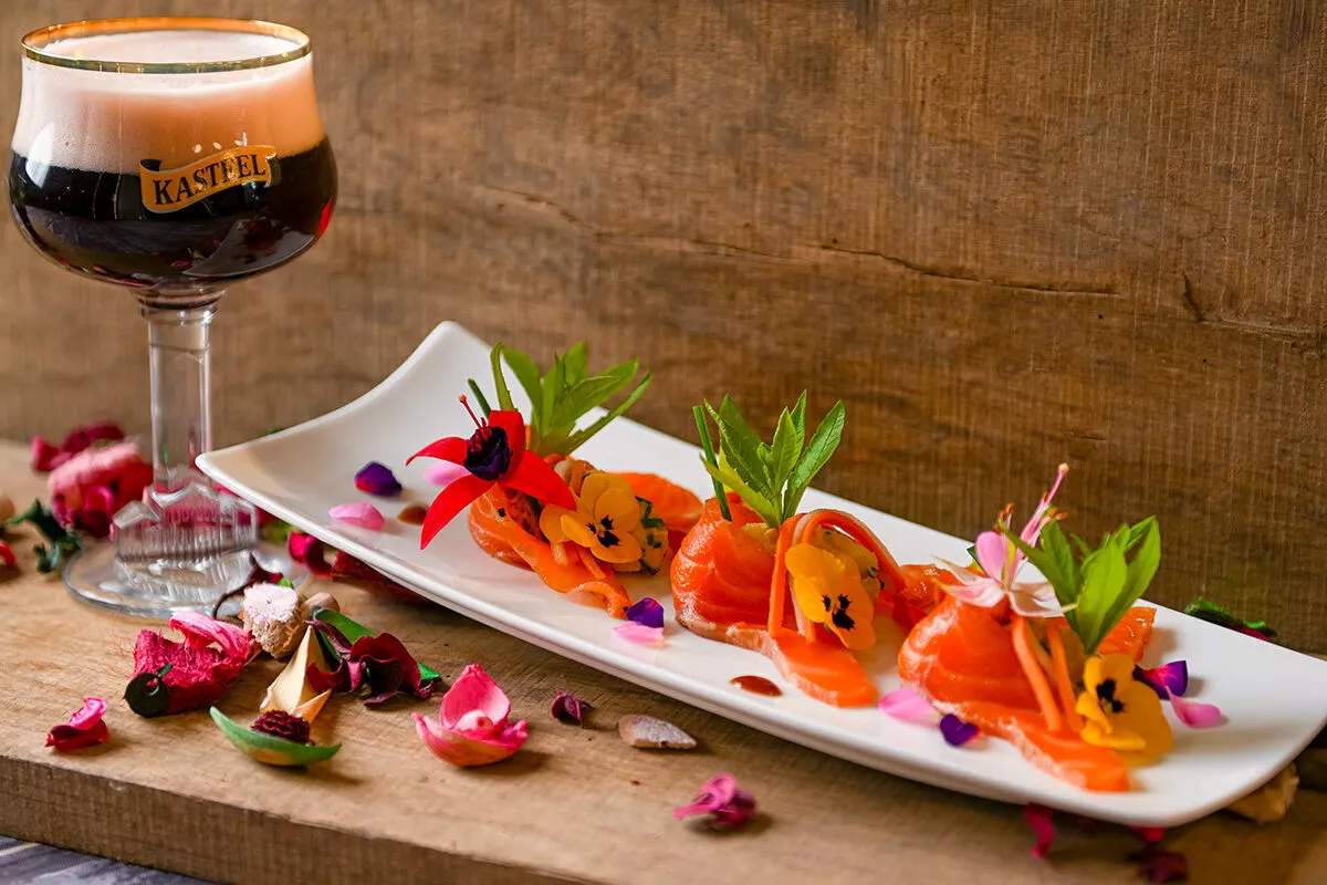 Saumon mariné à la Kasteel Rouge