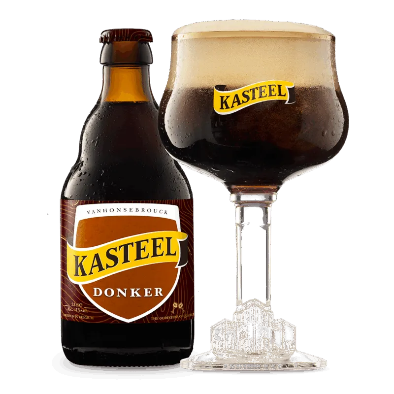 Kasteel Donker fles + glas