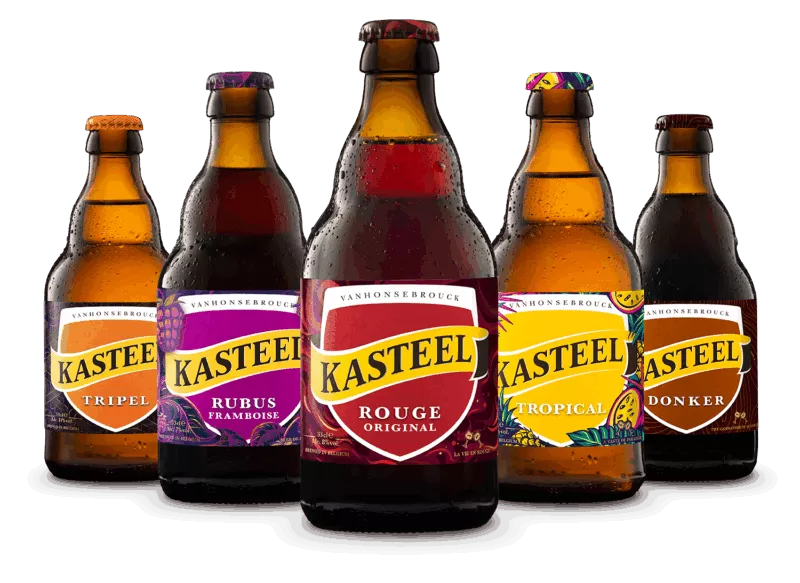 Kasteel Tripel, Kasteel Rubus Framboise, Kasteel Rouge, Kasteel Tropical en Kasteel Donker zijn de belangrijkste speciaalbieren van het biermerk Kasteel, dat wordt gebrouwen door Kasteel Brouwerij Vanhonsebrouck.