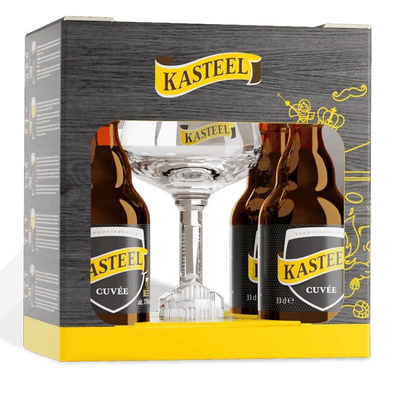 Gift pack Kasteel Cuvée 4×33