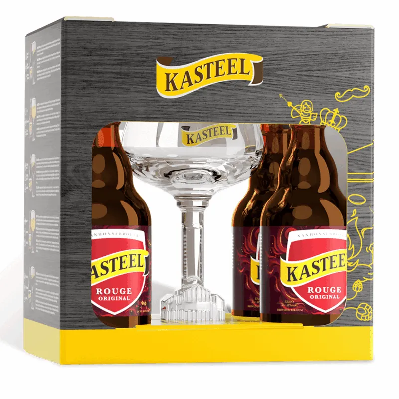 Kasteel Rouge Original (4x 33 cl bottles + 1x glass)