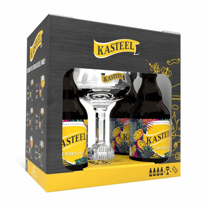Kasteel Tropical (4x 33 cl bouteilles + 1x verre)
