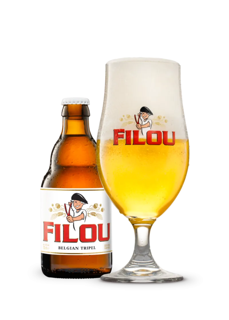 Filou Belgian Tripel fles + glas