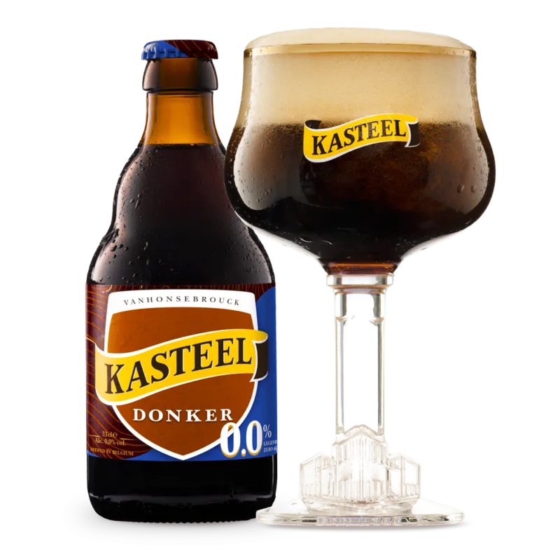 Kasteel Donker 0.0 fles + glas