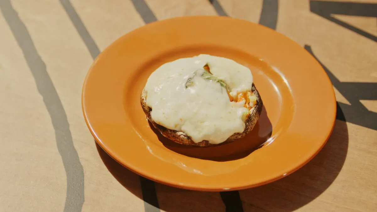 Stuffed portobello with Kasteel Tripel
